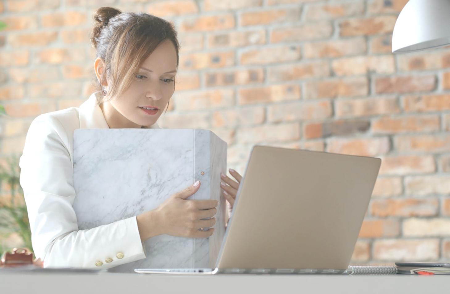 Financial planning workspace with documents and calculator